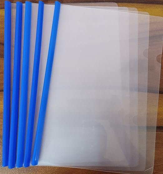 Rail Folder, Clear File, with Stick Deluxe/Deli, Clear File, Rail Folder, with Stick (Pack of 5) - Image 1