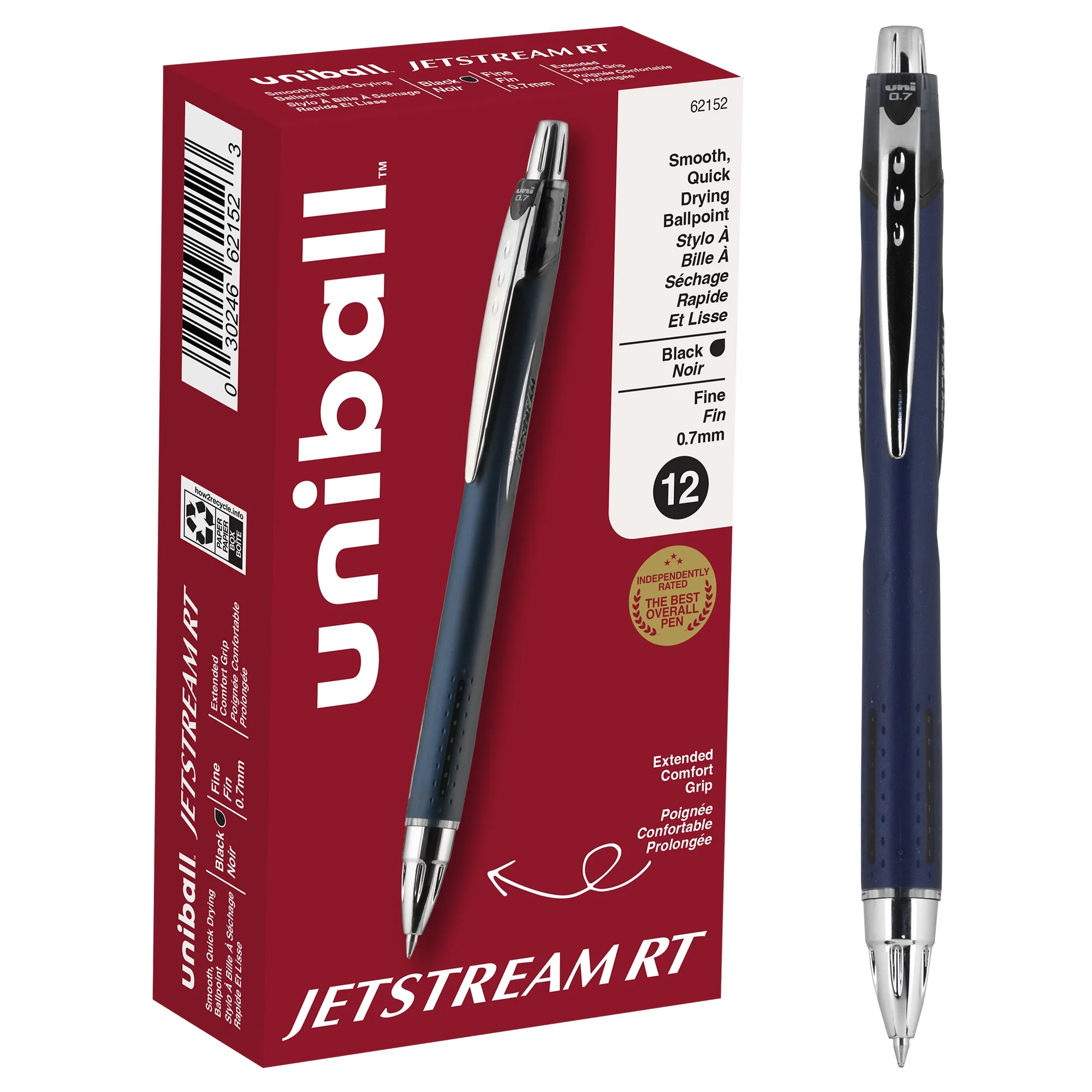 Uni-ball Jet Stream Uni-ball, Jetstream, 0.7 mm, Pack of 12 - Image 1